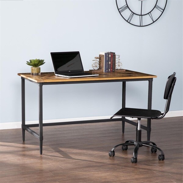 Gfancy Fixtures Natural Brown Reclaimed Wood Desk - GF3101180