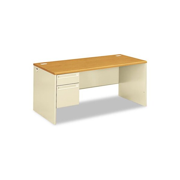 Hon HON, 38000 SERIES LEFT PEDESTAL DESK, 66W X 30D X 29.5H, HARVEST/PUTTY - 38292LCL
