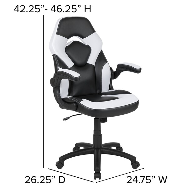 Flash Furniture Black Gaming Desk and Chair Set with Cup Holder - BLN-X10D1904-WH-GG