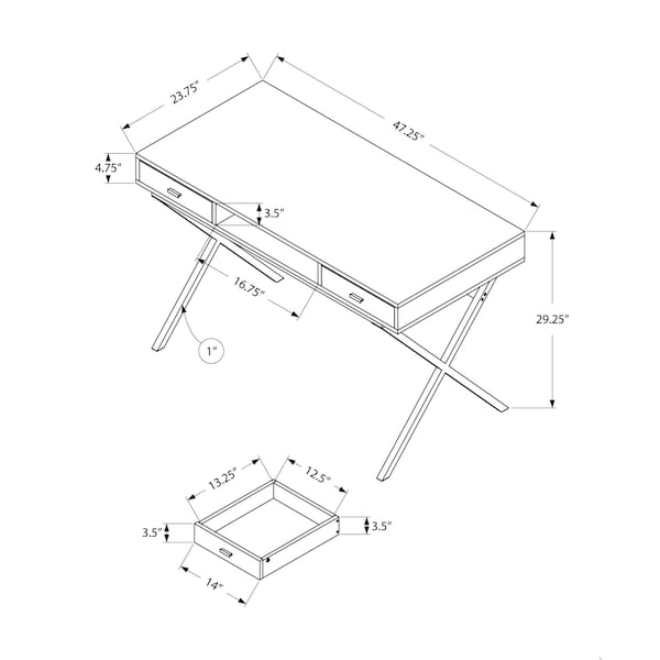 Homeroots 29.25 in. Grey Reclaimed Wood Particle Board & Black Metal Computer Desk - 333545