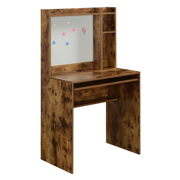 Convenience Concepts Designs2Go Student Desk with Magnetic Bulletin Board & Shelves, Brown - HI2540491