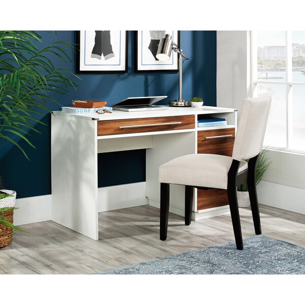 Sauder Single Ped Desk, 23.62 in D X 30.16 in H, 47.64 in W X Engineered wood - 425845