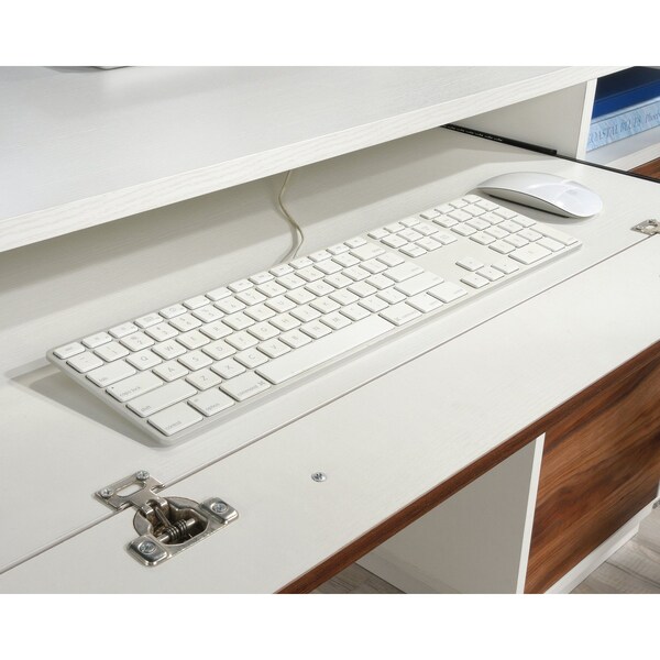 Sauder Single Ped Desk, 23.62 in D X 30.16 in H, 47.64 in W X Engineered wood - 425845