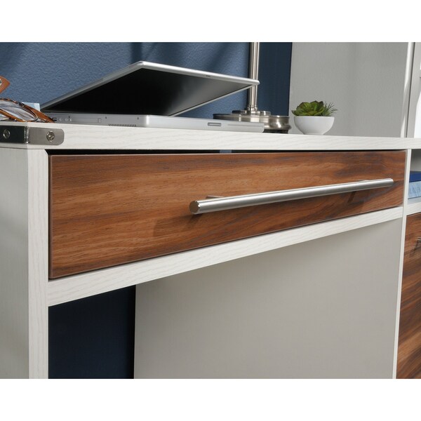 Sauder Single Ped Desk, 23.62 in D X 30.16 in H, 47.64 in W X Engineered wood - 425845