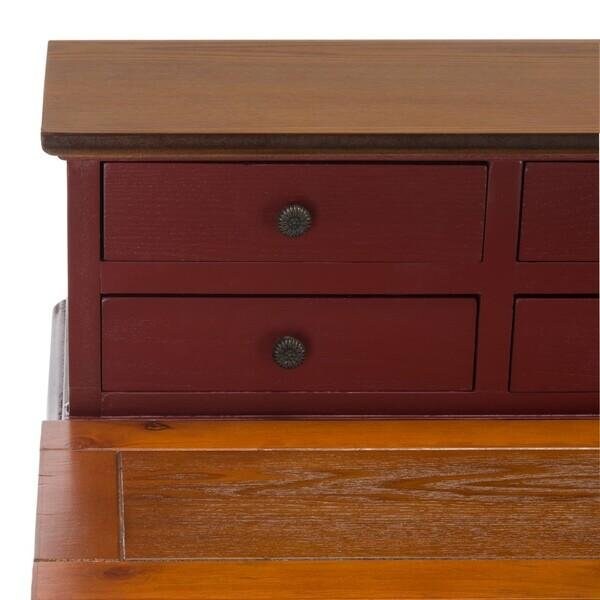 Safavieh Secretary Desk, 18.10in D X 37.80in H, 29.70in W X Cherry - AMH6520A