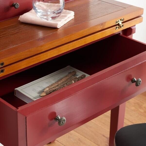 Safavieh Secretary Desk, 18.10in D X 37.80in H, 29.70in W X Cherry - AMH6520A