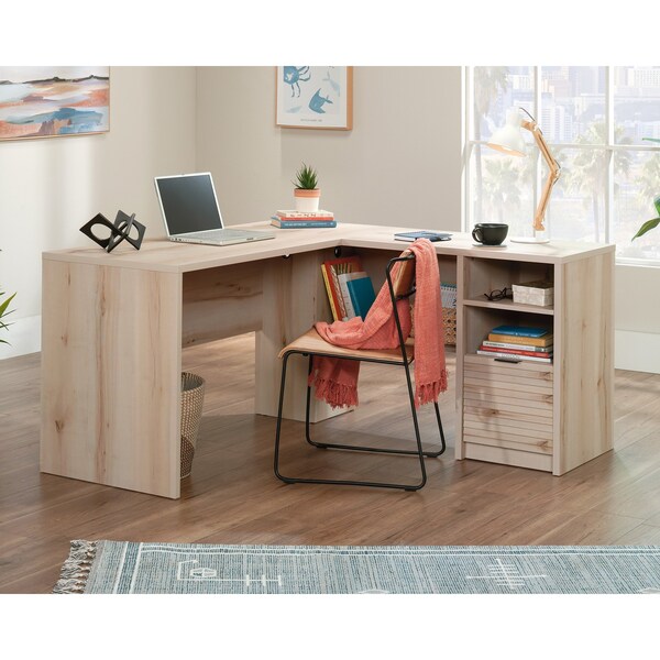 Sauder L-Desk, 59.06 in D X 30 in H, 59.06 in W X Engineered wood, Metal - 433260