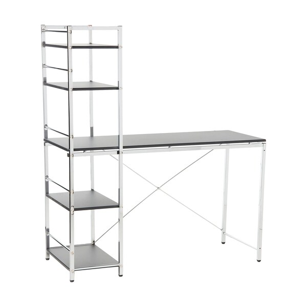 Acme 54 in H, 20 in W X Metal, Wood, Veneer, Black and Chrome Finish - ER-003SL