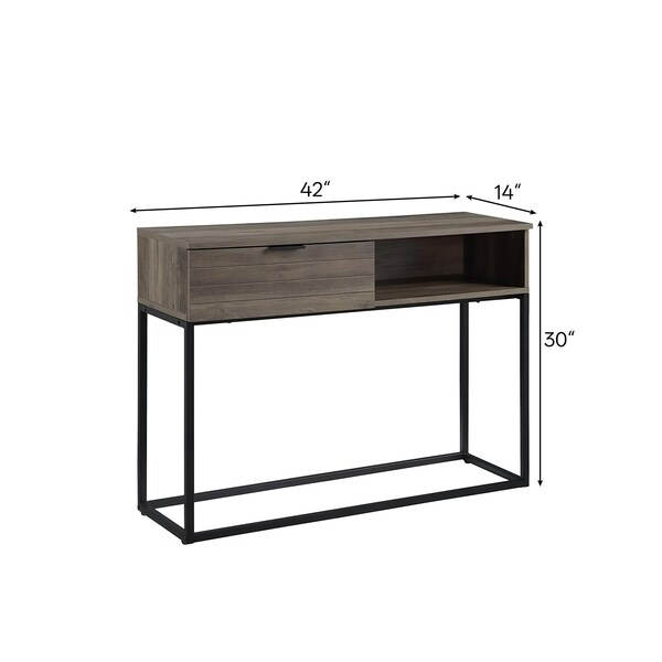 Acme Engineered Wood and Metal Writing Desk in Rustic Oak and Black - ER-0283OAK