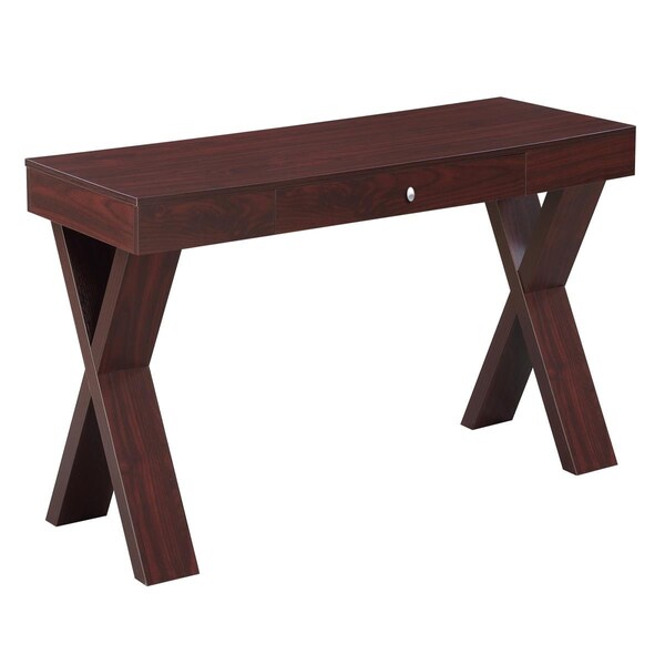 Convenience Concepts Newport Desk with Drawer, Mahogany - HI205357