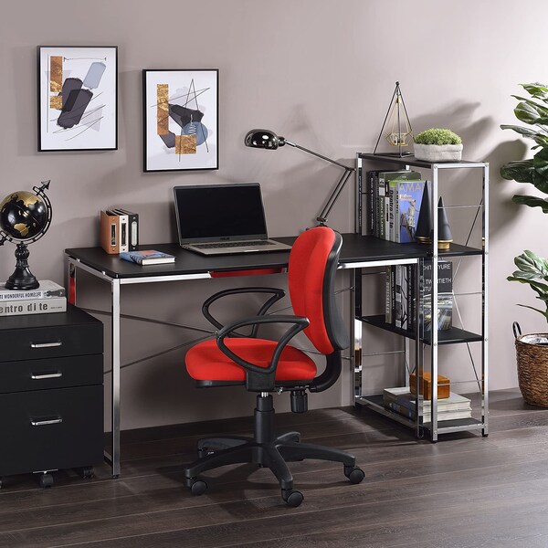 Acme Writing Desk in Black and Chrome Finish - ER-037BK