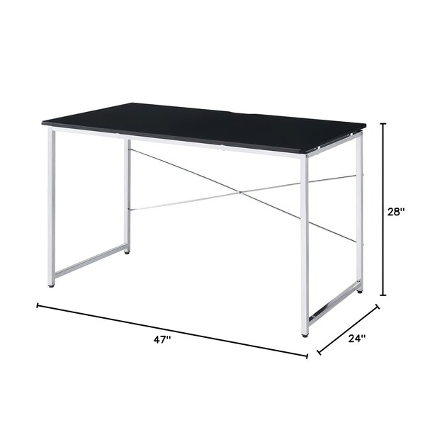 Acme Writing Desk in Black and Chrome Finish - ER-037BK