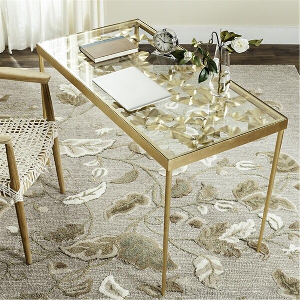 Safavieh Otto Ginkgo Leaf Desk- Antique Gold - 29.5 x 47 x 23.6 in. - FOX2590A