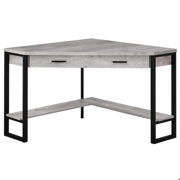 Homeroots Black & Gray Reclaimed Wood Corner Computer Desk42 x 42 x 30 in. - 355736