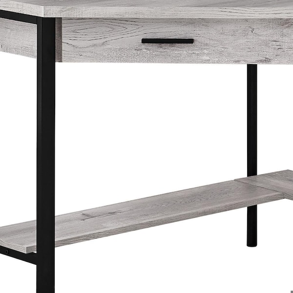 Homeroots Black & Gray Reclaimed Wood Corner Computer Desk42 x 42 x 30 in. - 355736