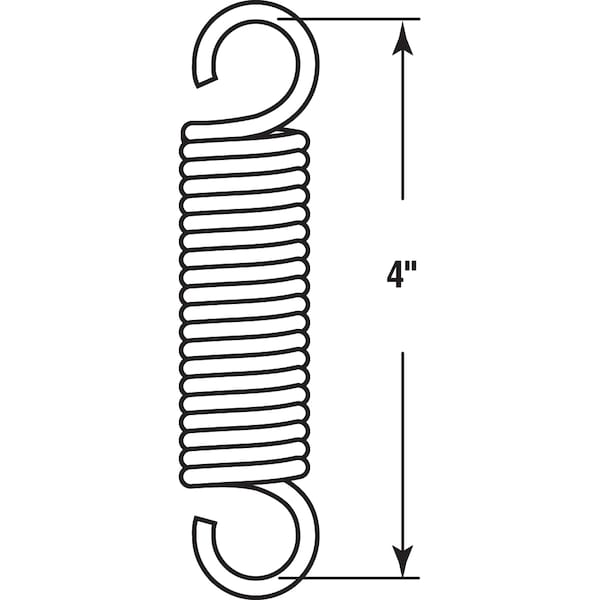 Prime-Line Extension Spring, 13 in. x 4 in. x .120 Wire Diameter, Spring Steel, PK2 - SP 9624