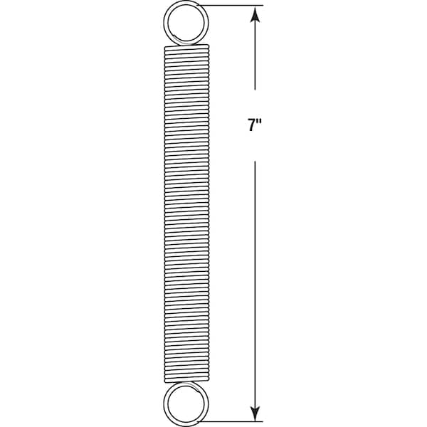 Prime-Line Extension Spring, 1 in. x 7 in. x 0.135 in., Steel, Double Loop, Close - SP 9630