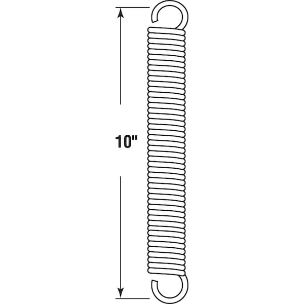 Prime-Line Extension Spring, 1-1/4 in. 10 in. x 0.148 in. Wire Diameter, Spring - SP 9677