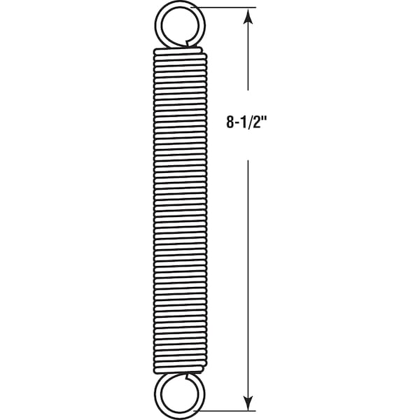 Prime-Line Extension Spring, 1 in. x 8-1/2 in. x 0.120 in., Wire Diameter, Spring - SP 9636