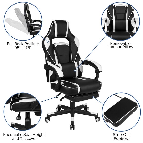 Flash Furniture Black Gaming Desk and Chair Set with Cup Holder - BLN-X40D1904-WH-GG