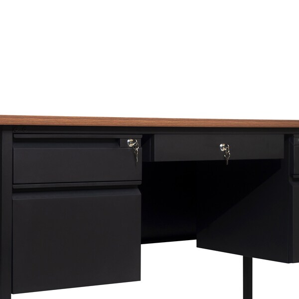 Flash Furniture 30 in D X Walnut, 60 in W X - GC-M-BLK-179-WLN-GG
