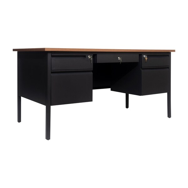 Flash Furniture 30 in D X Walnut, 60 in W X - GC-M-BLK-179-WLN-GG