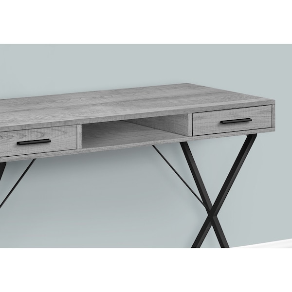Monarch Specialties Computer Desk, Home Office, Laptop, Left, Right Set-up, Storage Drawers, 42"L, Work, Metal, Grey - I 7792