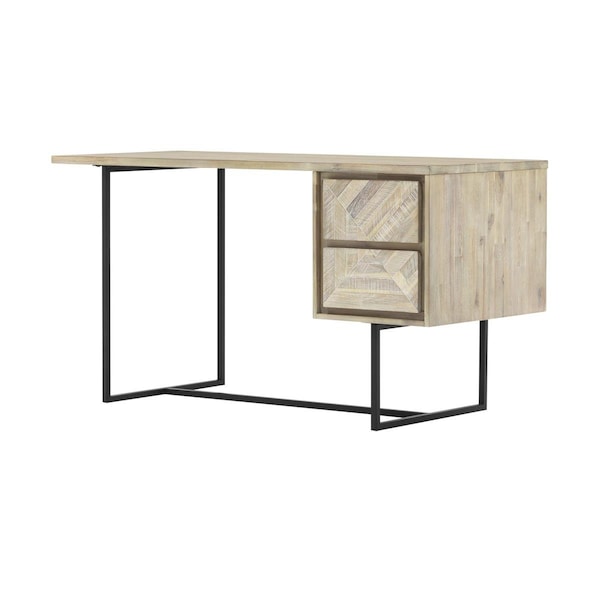 Seatsolutions Peridot 2 Drawer Desk in Natural Acacia Wood - SE2758134