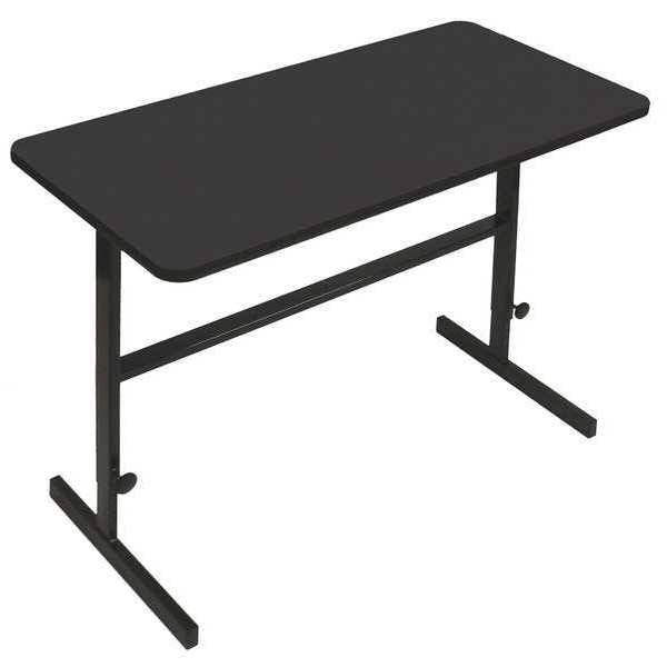 Correll Workstation Desk Standing Height Workstation, 36" D X 34" to 42" H, 24" W X Black Granite - CST2436-07