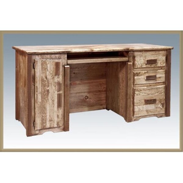 Montana Woodworks Montana Woodworks MWHCDPSL Homestead Collection Desk; Computer; 3 Drawers; Tower Slideout Stained and Lacquered - MWHCDPSL