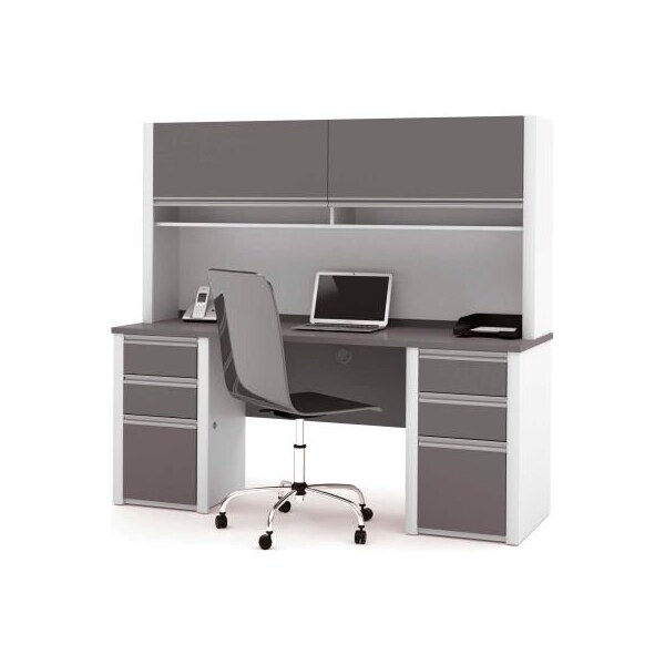 Bestar Bestar Credenza and Hutch Kit - 71 - Slate & Sandstone - Connexion Series - 93860-1459