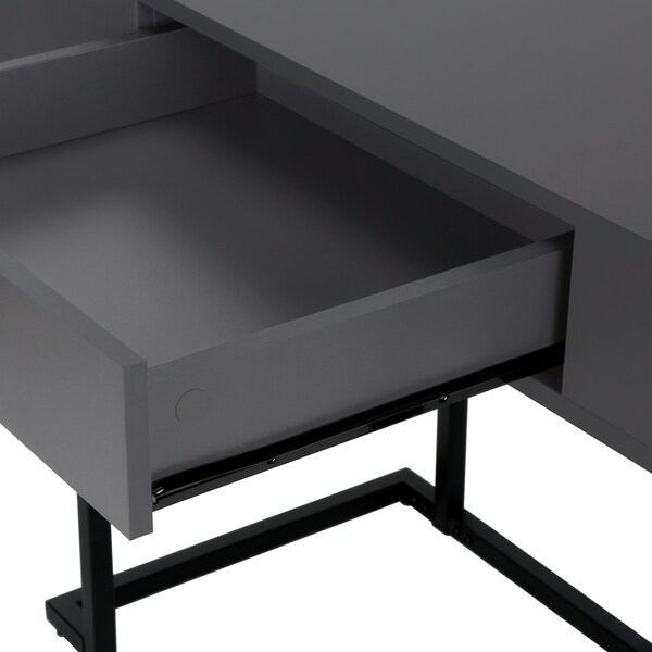 Monarch Specialties Computer Desk, Home Office, Laptop, Storage Drawers, 42"L, Work, Metal, Laminate, Grey, Black - I 7386