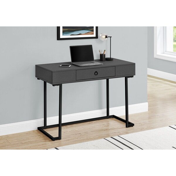 Monarch Specialties Computer Desk, Home Office, Laptop, Storage Drawers, 42"L, Work, Metal, Laminate, Grey, Black - I 7386