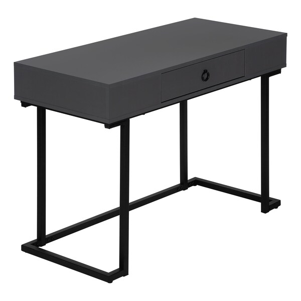 Monarch Specialties Computer Desk, Home Office, Laptop, Storage Drawers, 42"L, Work, Metal, Laminate, Grey, Black - I 7386