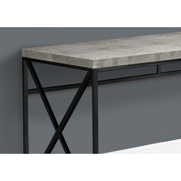 Homeroots 29.75 in. Grey Particle Board & Black Metal Computer Desk - 333548