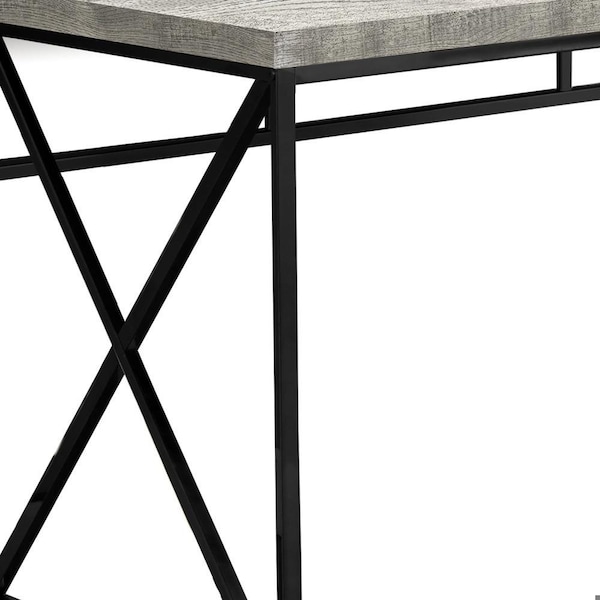 Homeroots 29.75 in. Grey Particle Board & Black Metal Computer Desk - 333548