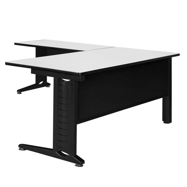 Regency Fusion L-Desk Shells, 72 D X 29 H, 72 W X Wood, Metal, White - MLDS723042WH