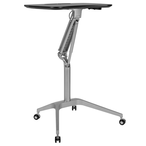 Flash Furniture Black Mobile Sit to Stand Desk - NAN-IP-10-BK-GG