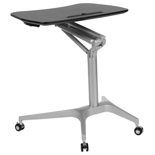 Flash Furniture Black Mobile Sit to Stand Desk - NAN-IP-10-BK-GG
