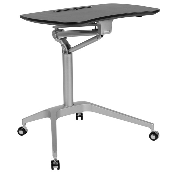 Flash Furniture Black Mobile Sit to Stand Desk - NAN-IP-10-BK-GG