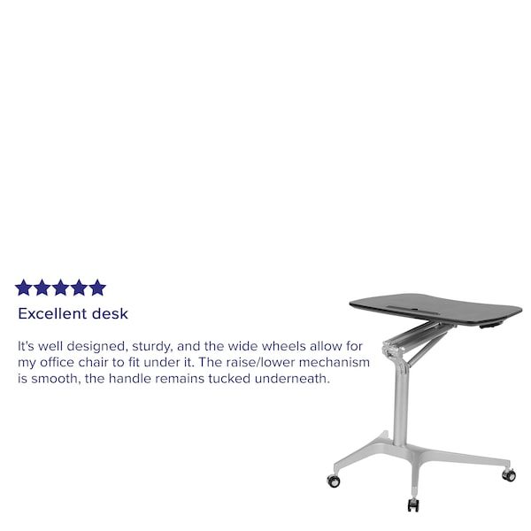 Flash Furniture Black Mobile Sit to Stand Desk - NAN-IP-10-BK-GG