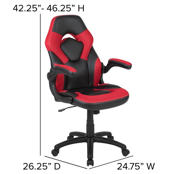 Flash Furniture Black Gaming Desk and Chair Set with Cup Holder - BLN-X10D1904-RD-GG