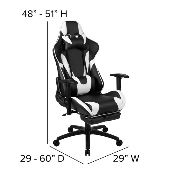 Flash Furniture Black Gaming Desk-Cup Holder/Reclining Chair Set - BLN-X30D1904-BK-GG