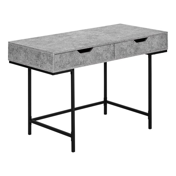 Monarch Specialties Computer Desk, Home Office, Laptop, Storage Drawers, 48"L, Work, Metal, Laminate, Grey, Black - I 7559