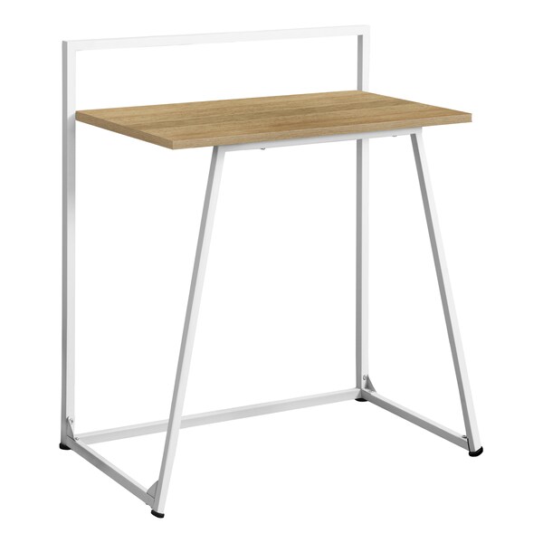 Monarch Specialties Computer Desk, Home Office, Laptop, 30"L, Work, Metal, Laminate, Natural, White, Contemporary - I 7119