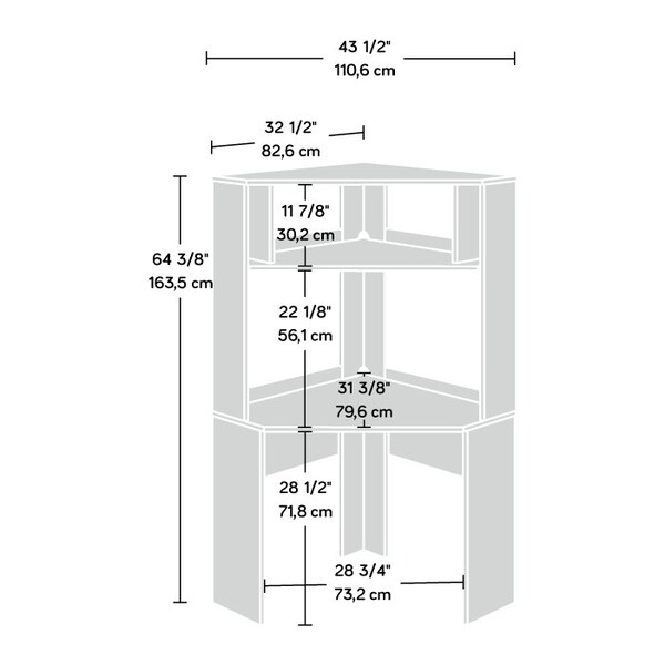 Sauder 31.38 in D X 64.37 in H, 45.91 in W X - 429624