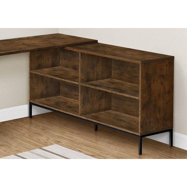 Monarch Specialties Computer Desk, Home Office, Corner, Storage Drawers, 60 in.L, L Shape, Work, Laptop, Brown Laminate - I 7490