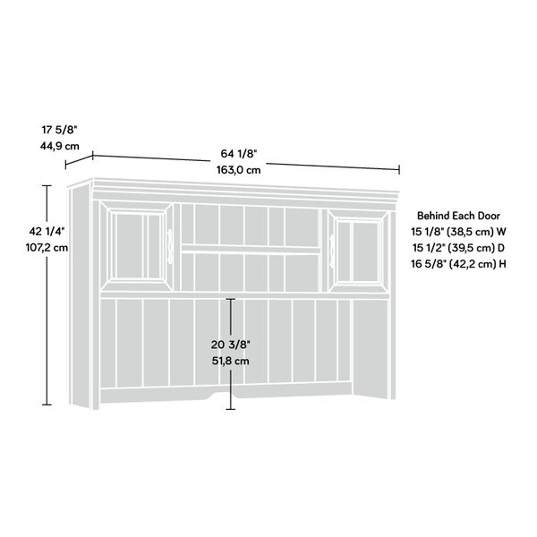Sauder 17.68 in D X 42.2 in H, 64.17 in W X Engineered wood - 431434
