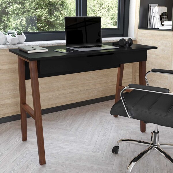 Flash Furniture Black/Walnut Home Office Computer Desk with Drawer - GC-MBLK60-BK-WAL-GG