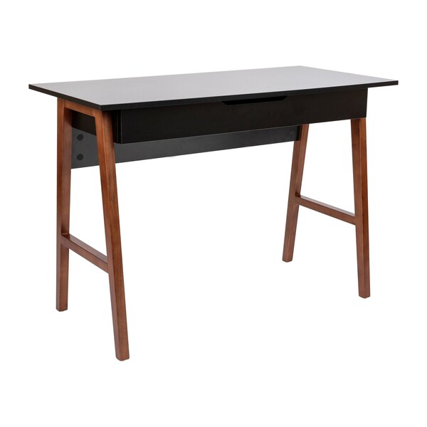 Flash Furniture Black/Walnut Home Office Computer Desk with Drawer - GC-MBLK60-BK-WAL-GG